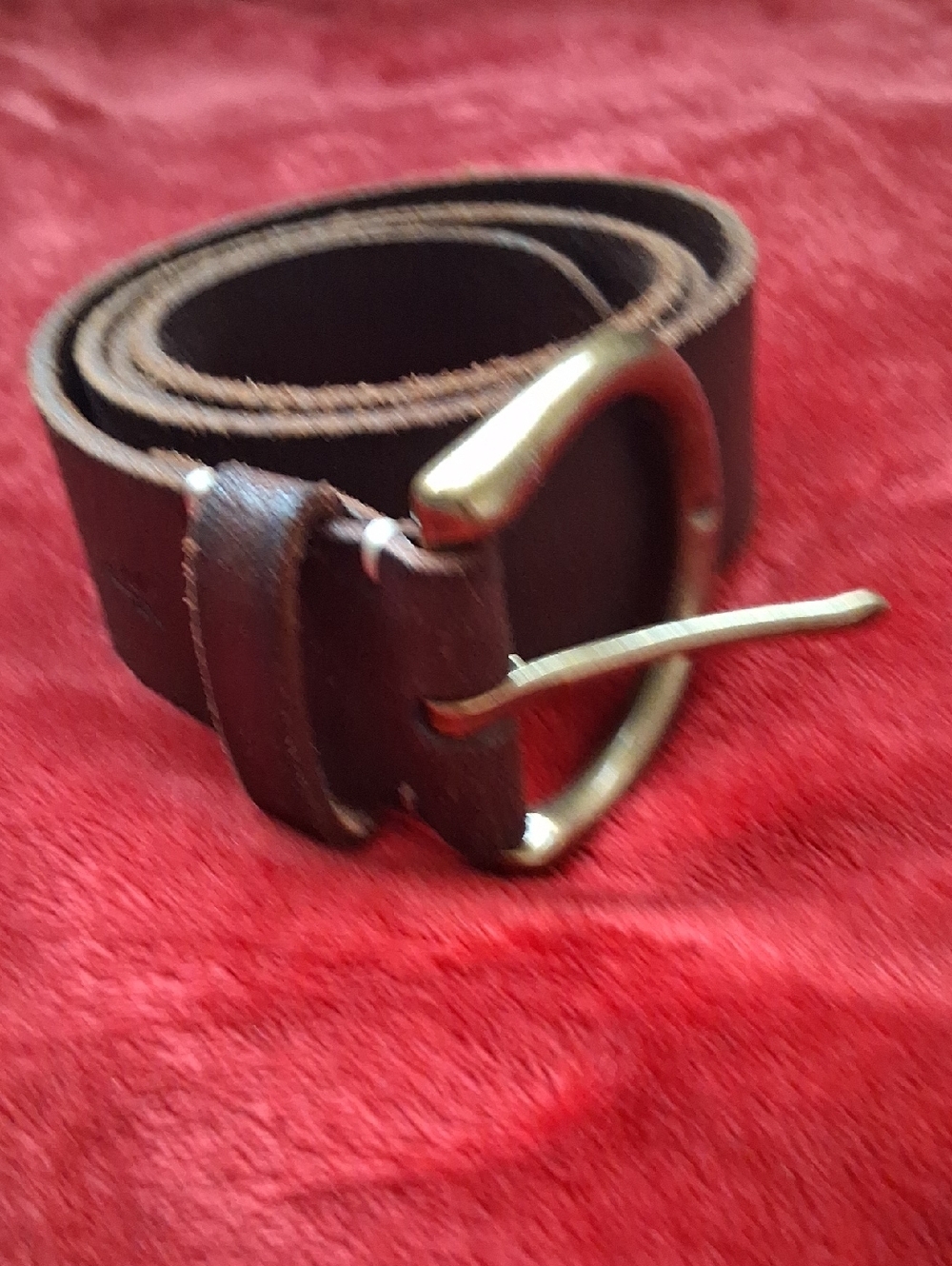Frye Brown Leather Belt with Brass Buckle Size Small